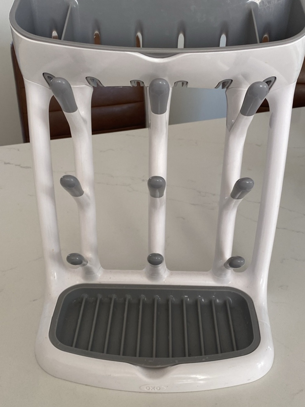 Oxo White and Gray Vertical Bottle & Lid Organizer Dryer